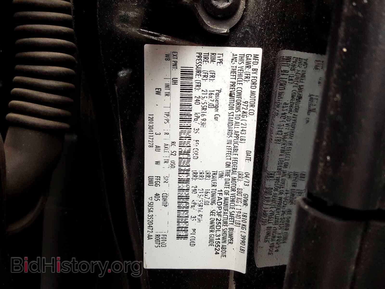 2013 FORD FOCUS - VIN: 1FADP3F25DL315524 - Фото 10