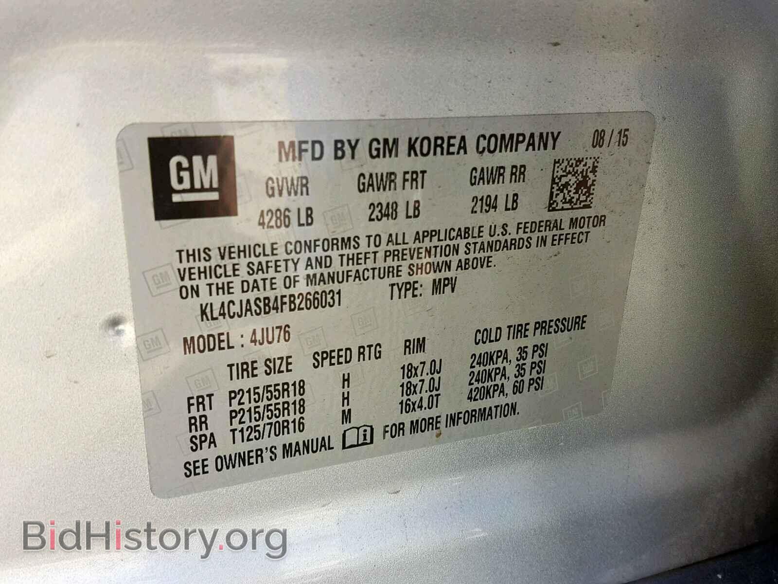 2015 BUICK ENCORE - VIN: KL4CJASB4FB266031 - Photo 10
