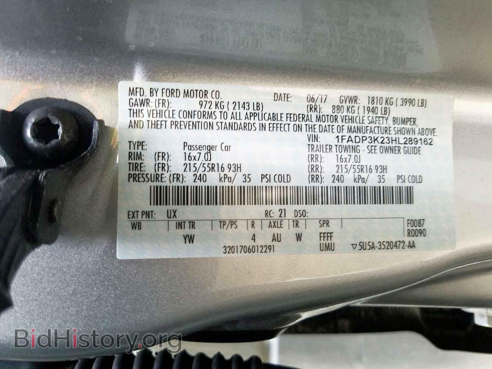2017 FORD FOCUS - VIN: 1FADP3K23HL289162 - Фото 10
