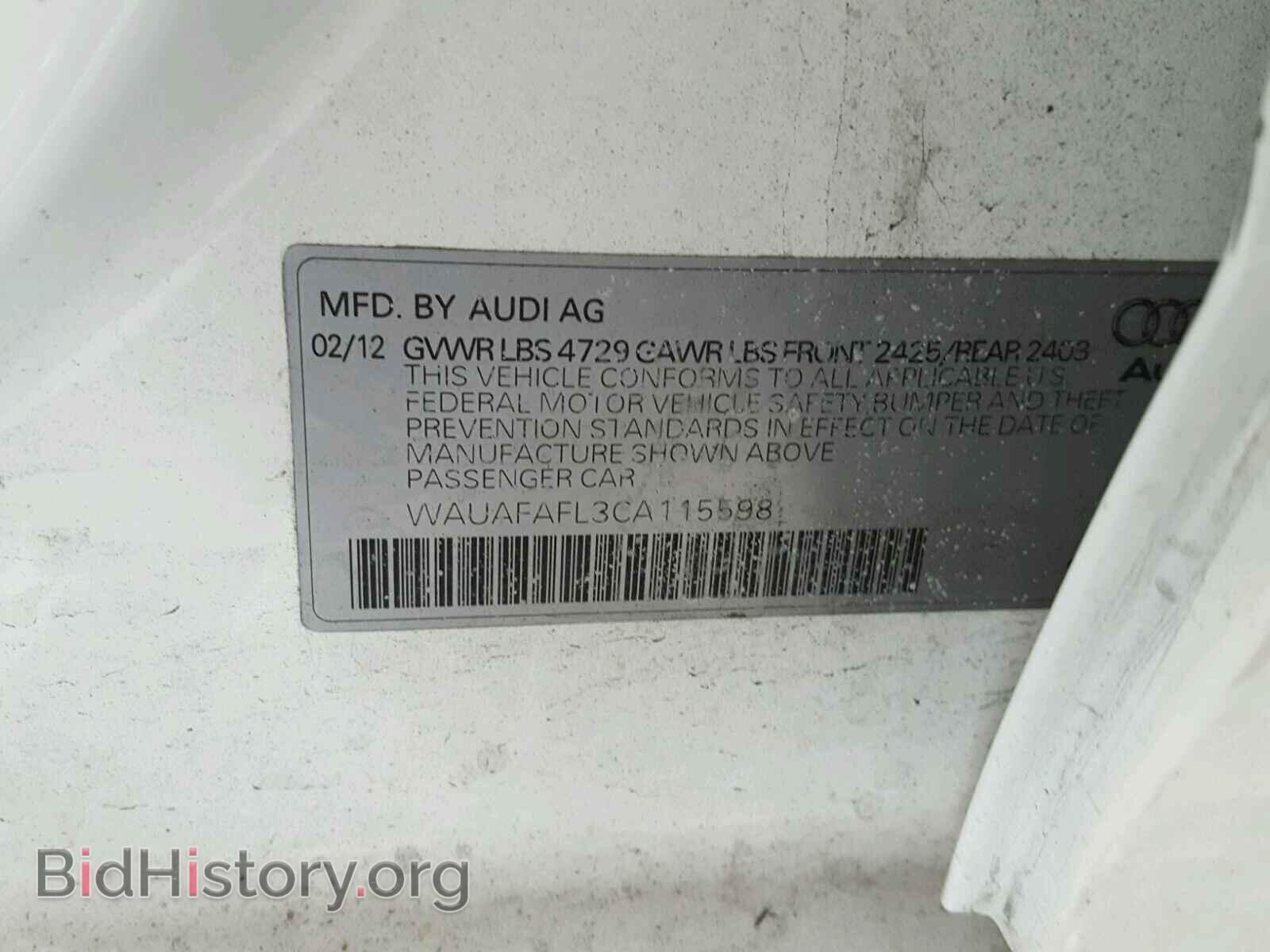 2012 AUDI A4 - VIN: WAUAFAFL3CA115598 - Photo 10