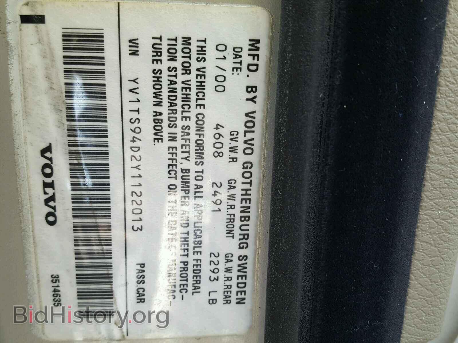 2000 VOLVO S80 - VIN: YV1TS94D2Y1122013 - Фото 10
