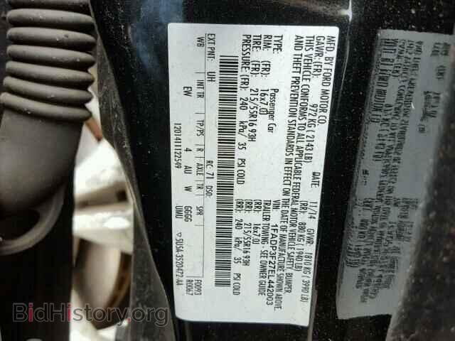 2014 FORD FOCUS - VIN: 1FADP3F27EL442003 - Фото 10