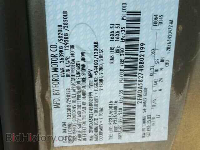2004 FORD FREESTAR - VIN: 2FMDA58274BB02199 - Фото 10