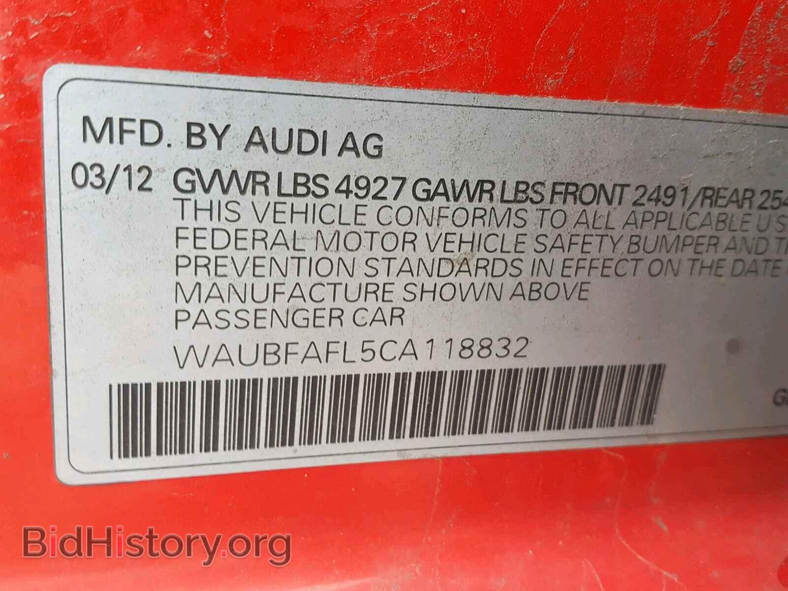 2012 AUDI A4 - VIN: WAUBFAFL5CA118832 - Photo 10