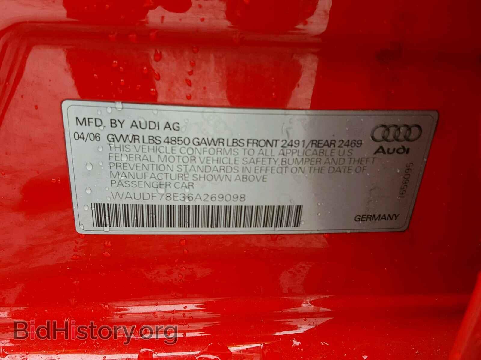 2006 AUDI A4 - VIN: WAUDF78E36A269098 - Photo 10