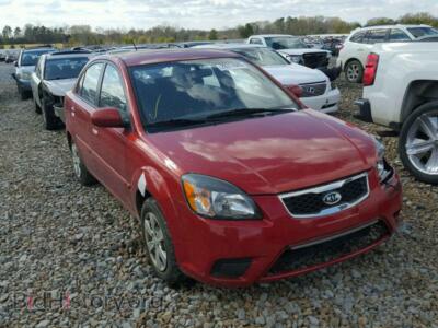 2011 Kia RIO BASE, красный — VIN KNADH4A38B6940960, Copart