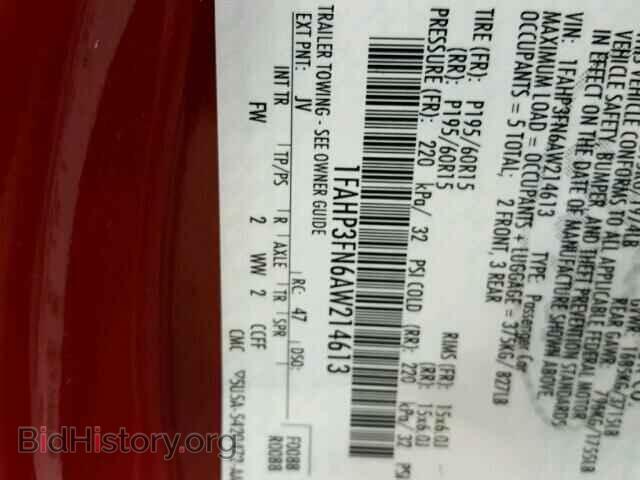 2010 FORD FOCUS - VIN: 1FAHP3FN6AW214613 - Photo 10