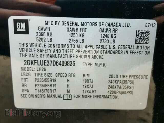 2013 GMC TERRAIN - VIN: 2GKFLUE37D6409836 - Фото 10