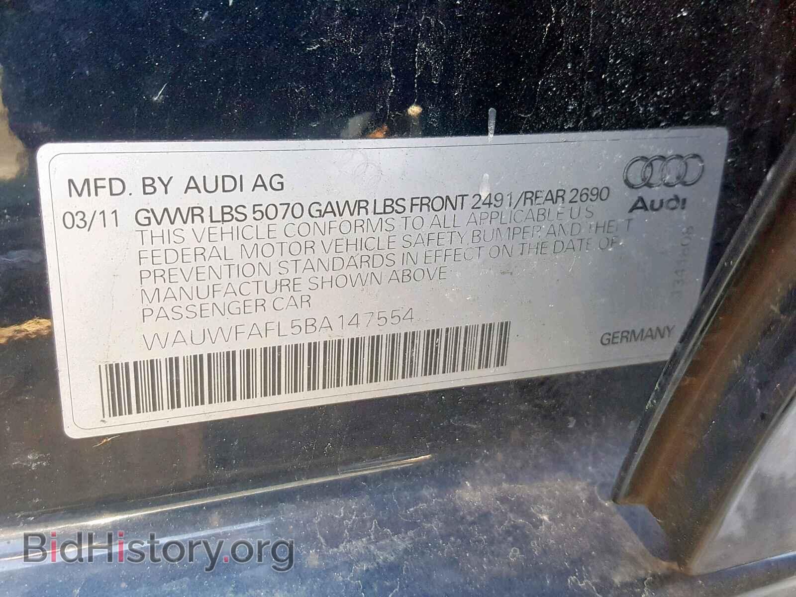 2011 AUDI A4 - VIN: WAUWFAFL5BA147554 - Фото 10