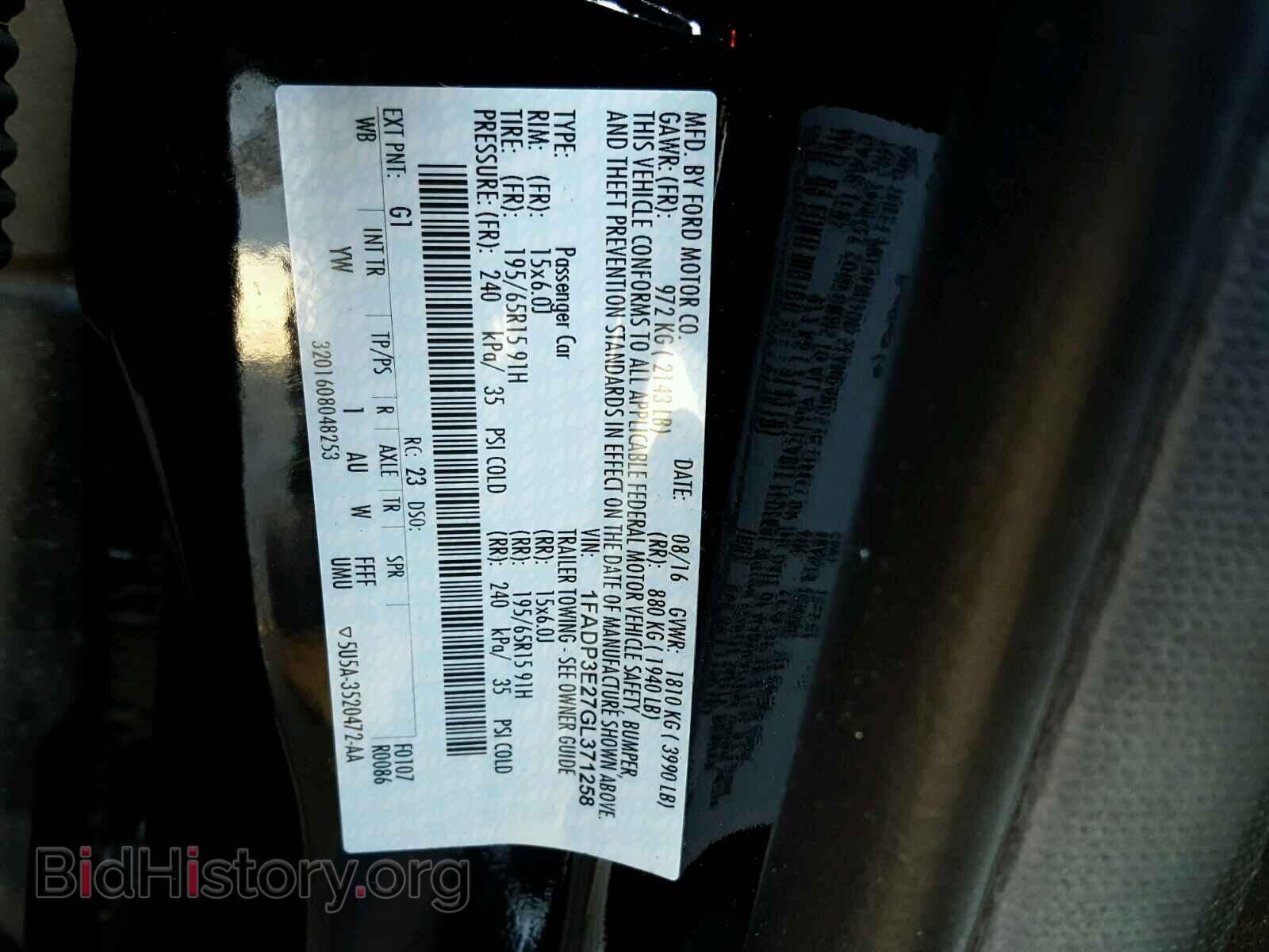 2016 FORD FOCUS - VIN: 1FADP3E27GL371258 - Photo 10