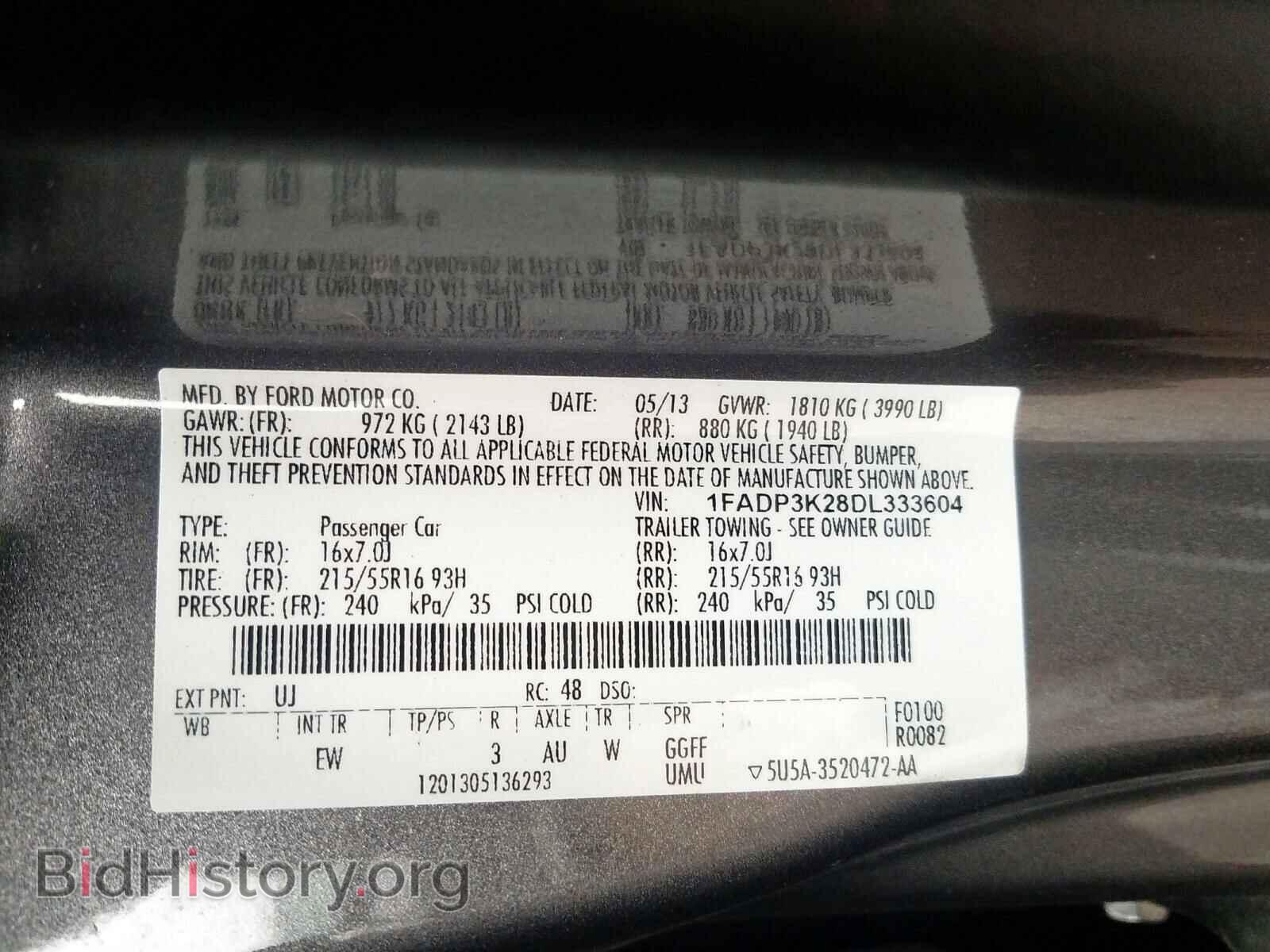 2013 FORD FOCUS - VIN: 1FADP3K28DL333604 - Фото 10