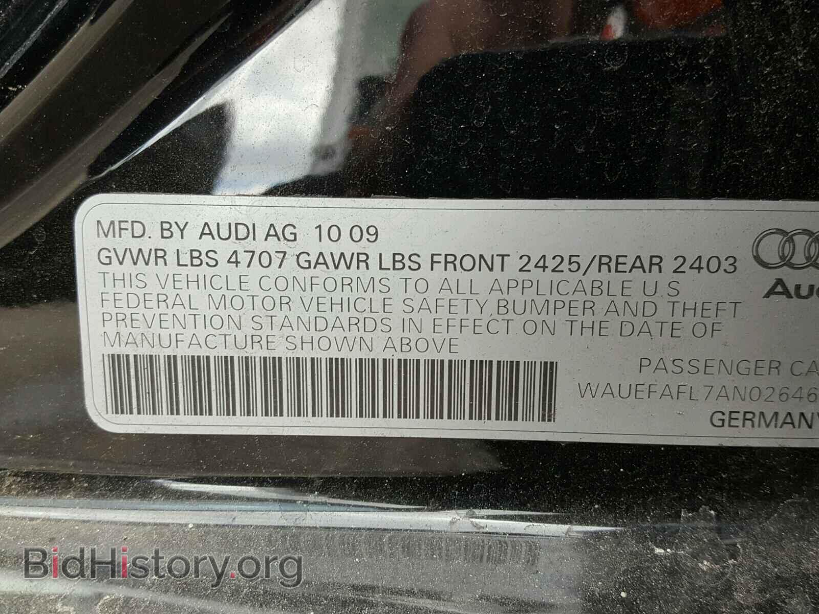 2010 AUDI A4 - VIN: WAUEFAFL7AN026463 - Фото 10