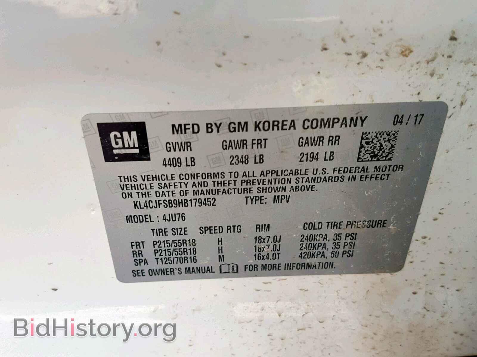 2017 BUICK ENCORE PRE - VIN: KL4CJFSB9HB179452 - Photo 10