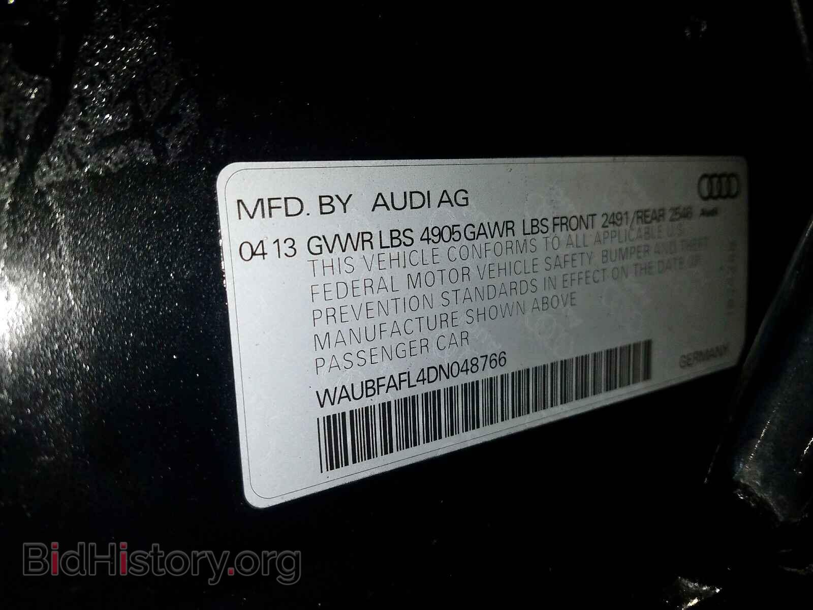 2013 AUDI A4 - VIN: WAUBFAFL4DN048766 - Фото 10