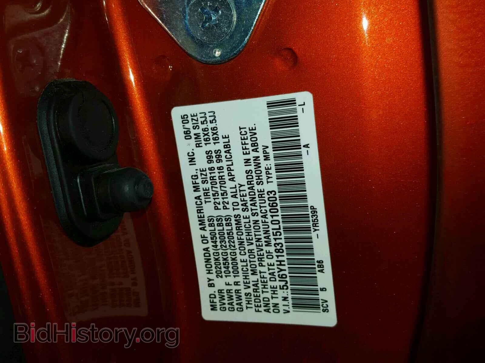 2005 HONDA ELEMENT - VIN: 5J6YH18315L010603 - Фото 10