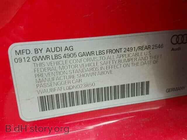 2013 AUDI A4 - VIN: WAUBFAFL0DN023850 - Фото 10