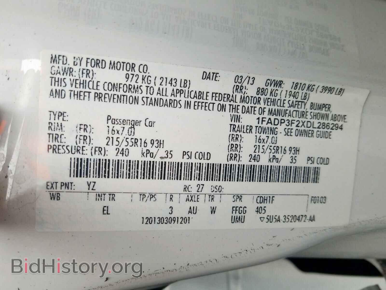 2013 FORD FOCUS - VIN: 1FADP3F2XDL286294 - Photo 10