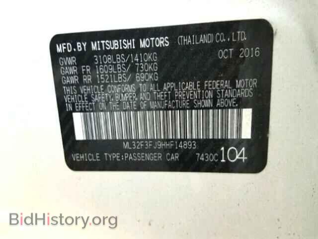 2017 MITSUBISHI MIRAGE - VIN: ML32F3FJ9HHF14893 - Фото 10