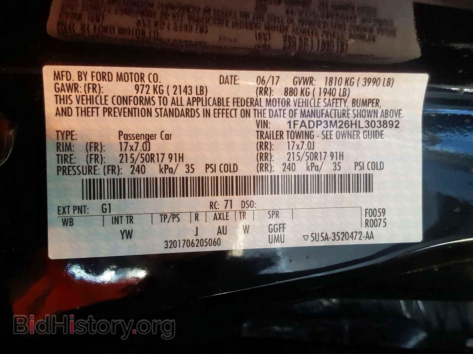 2017 FORD FOCUS - VIN: 1FADP3M26HL303892 - Фото 10