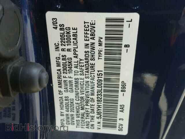 2003 HONDA ELEMENT - VIN: 5J6YH18233L009151 - Фото 10