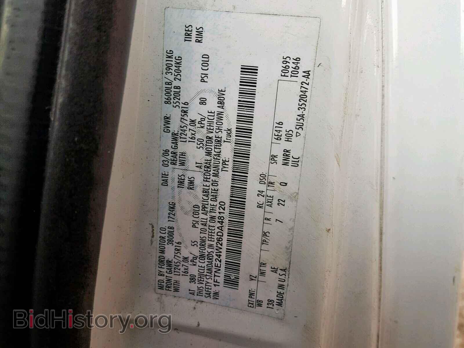 2006 FORD ECONOLINE - VIN: 1FTNE24W26DA48120 - Фото 10