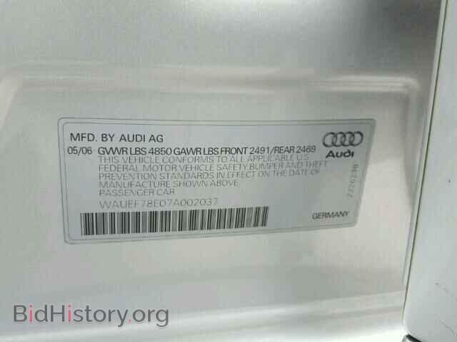 2007 AUDI A4 - VIN: WAUEF78E07A002037 - Фото 10