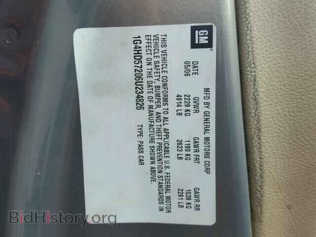 2006 BUICK LUCERNE - VIN: 1G4HD57206U234826 - Фото 10