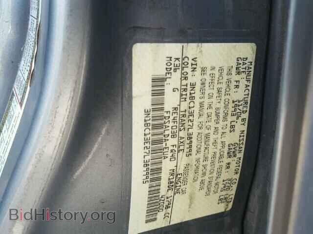 2007 NISSAN VERSA - VIN: 3N1BC13E27L389995 - Фото 10
