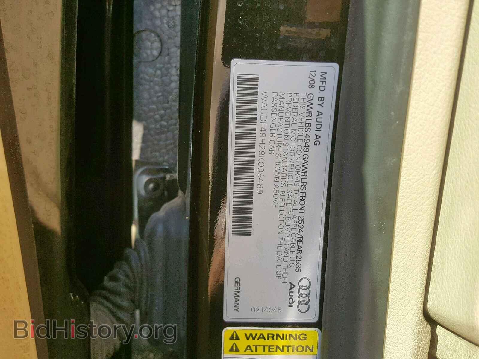 2009 AUDI A4 - VIN: WAUDF48H29K009489 - Фото 10