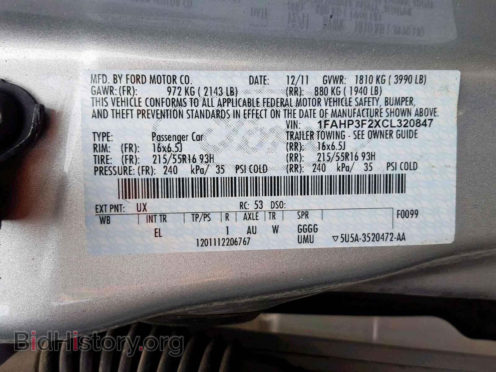 2012 FORD FOCUS SE - VIN: 1FAHP3F2XCL320847 - Фото 10