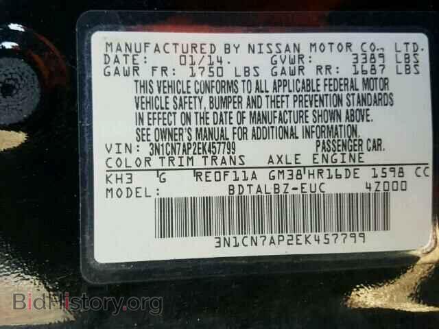 2014 NISSAN VERSA - VIN: 3N1CN7AP2EK457799 - Photo 10