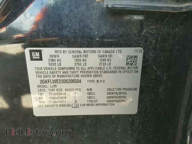 2013 GMC TERRAIN - VIN: 2GKFLWE33D6206504 - Photo 10