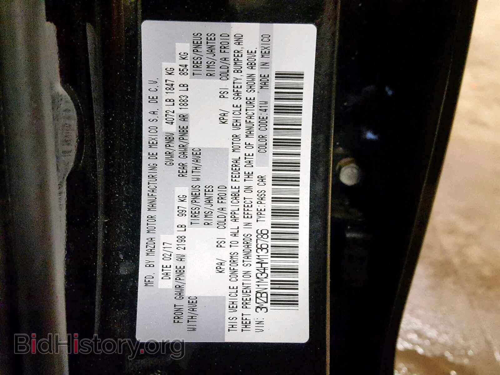 2017 MAZDA 3 - VIN: 3MZBN1M34HM136786 - Фото 10