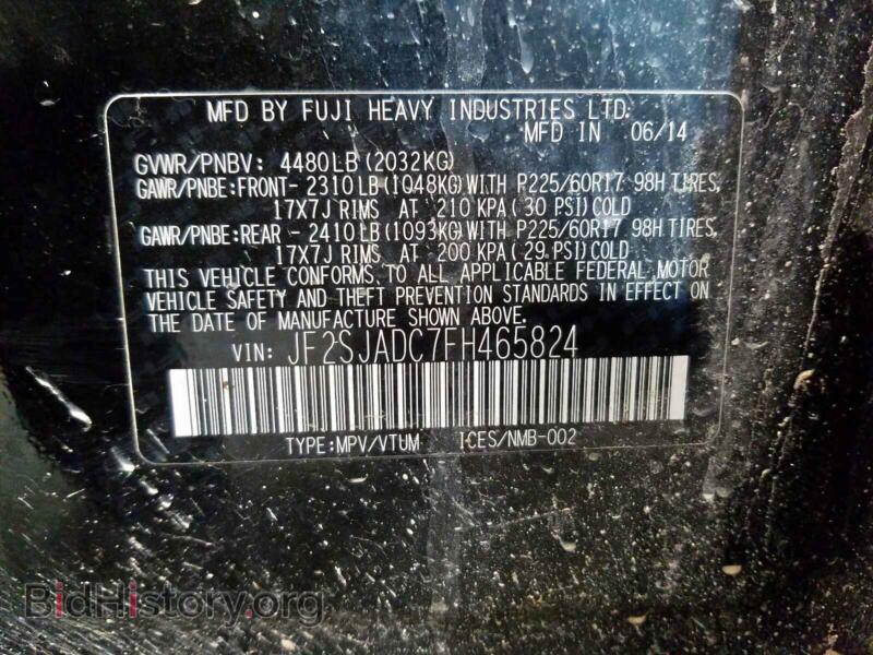 2015 Subaru FORESTER (VIN JF2SJADC7FH465824) — фото 10 из 10