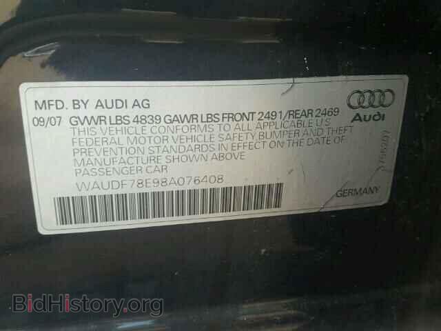 2008 AUDI A4 - VIN: WAUDF78E98A076408 - Фото 10