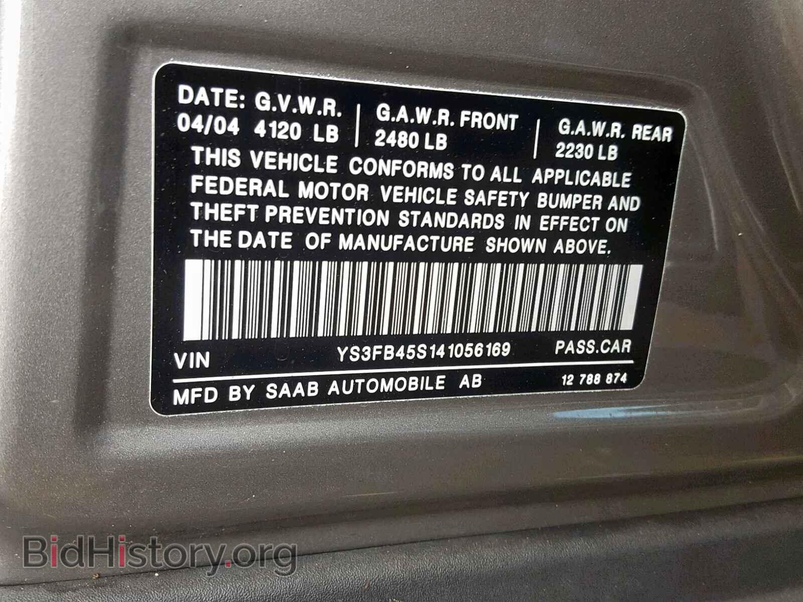 2004 SAAB 9 3 - VIN: YS3FB45S141056169 - Photo 10