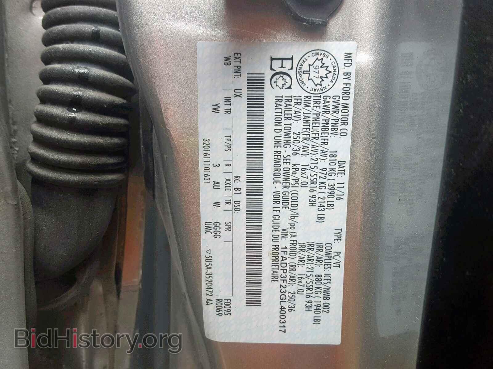 2016 FORD FOCUS SE - VIN: 1FADP3F23GL400317 - Фото 10