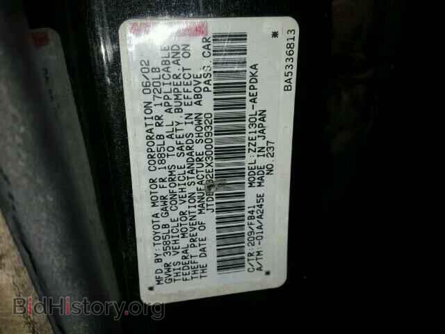 2003 TOYOTA COROLLA - VIN: JTDBR32EX30009320 - Фото 10