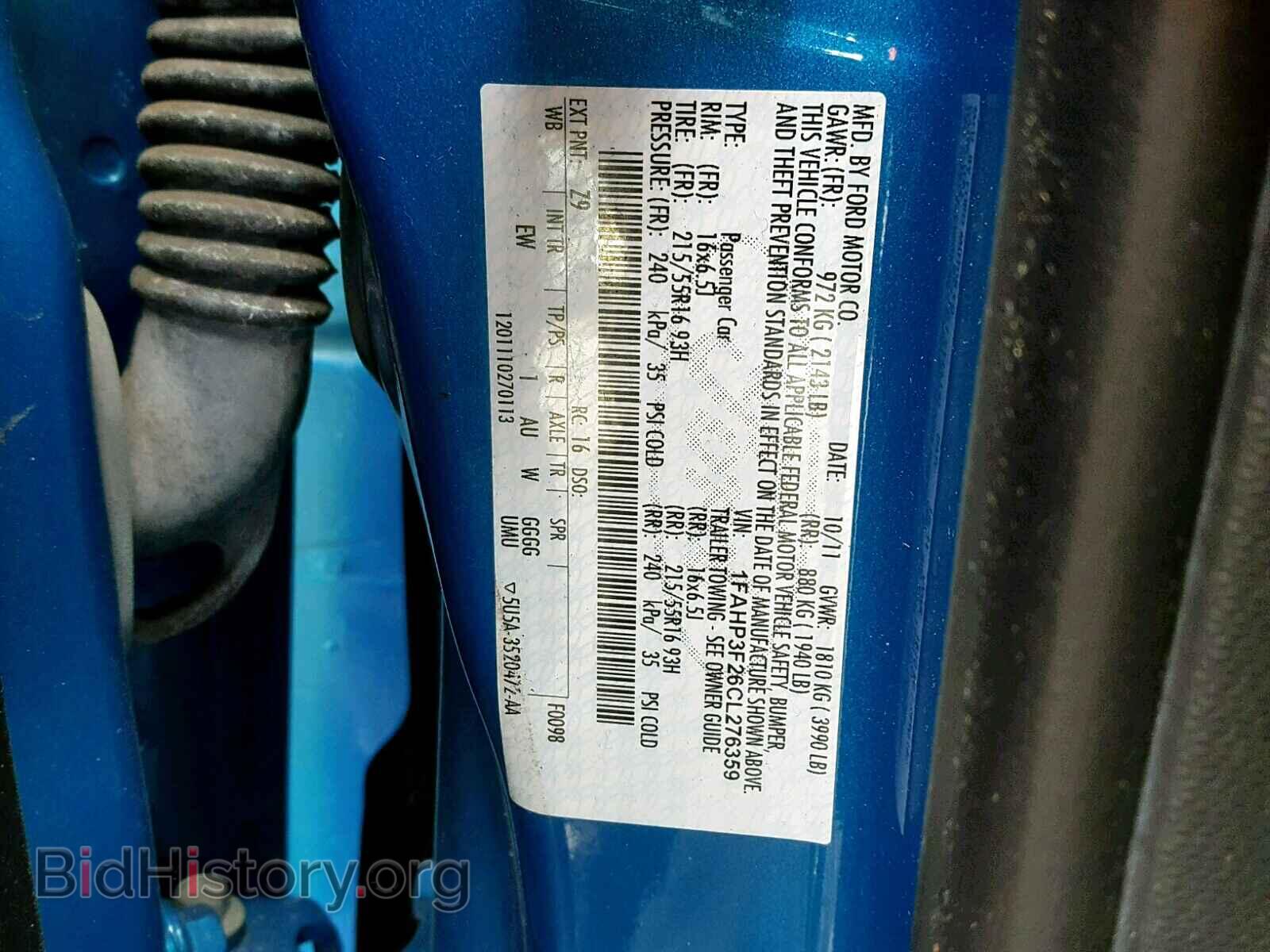 2012 FORD FOCUS SE - VIN: 1FAHP3F26CL276359 - Фото 10