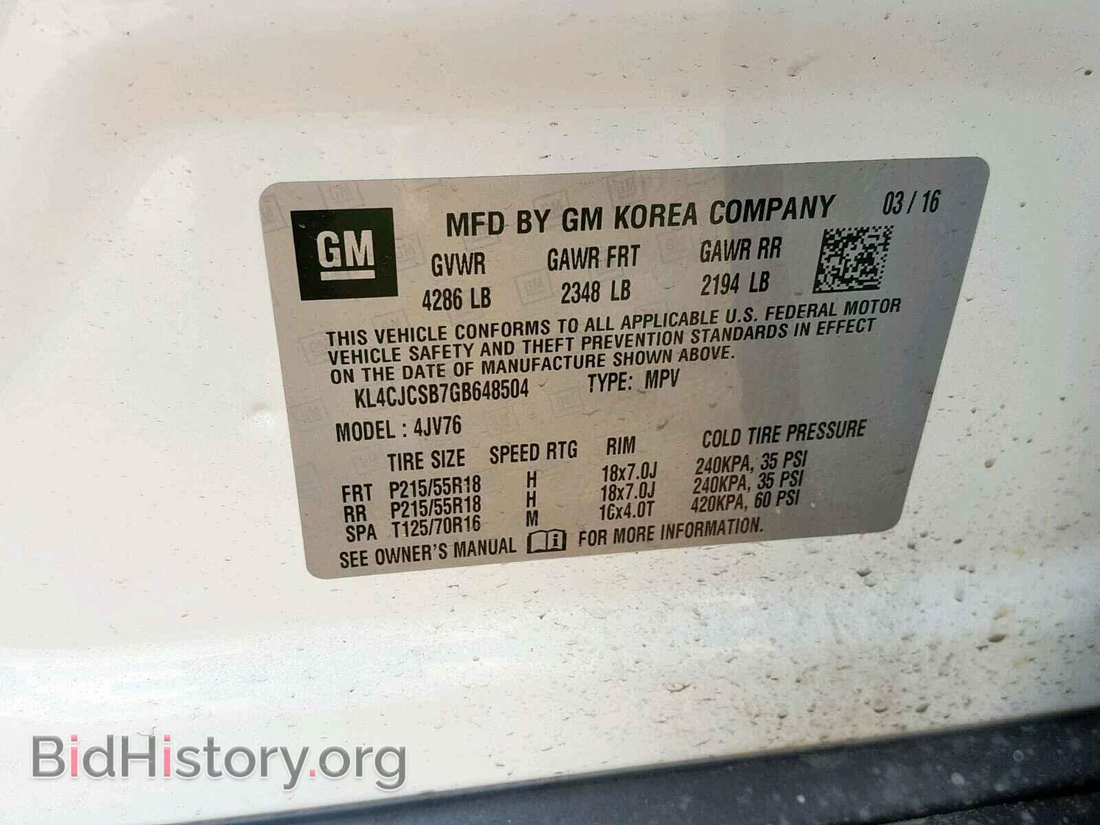2016 BUICK ENCORE - VIN: KL4CJCSB7GB648504 - Photo 10