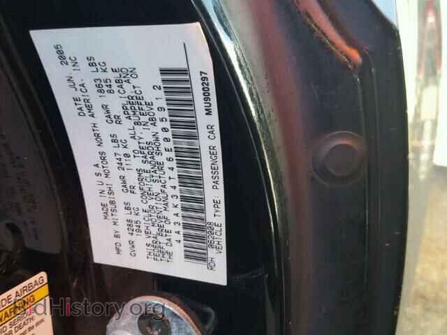 2006 MITSUBISHI ECLIPSE - VIN: 4A3AK34T46E005912 - Фото 10