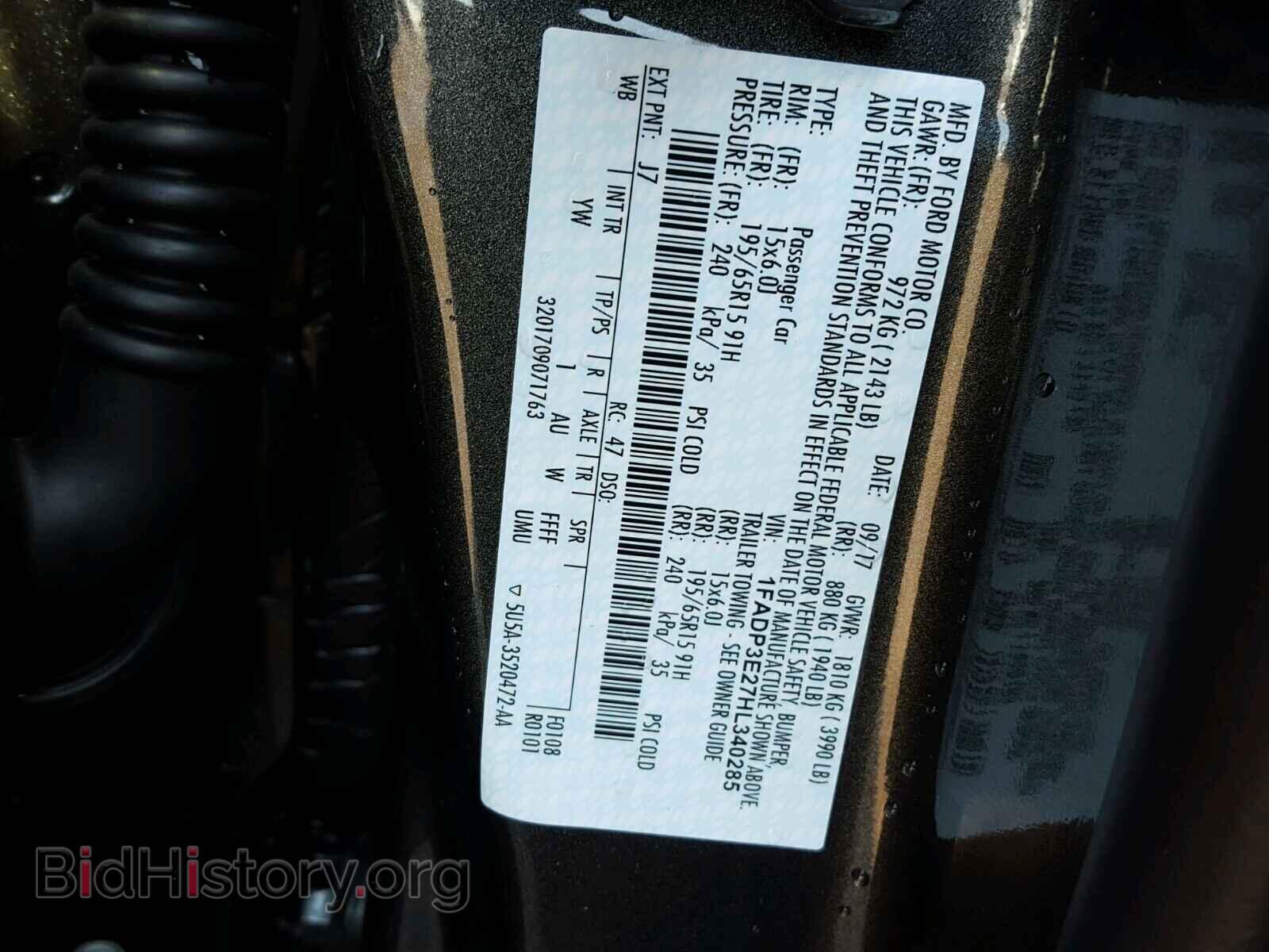 2017 FORD FOCUS - VIN: 1FADP3E27HL340285 - Photo 10