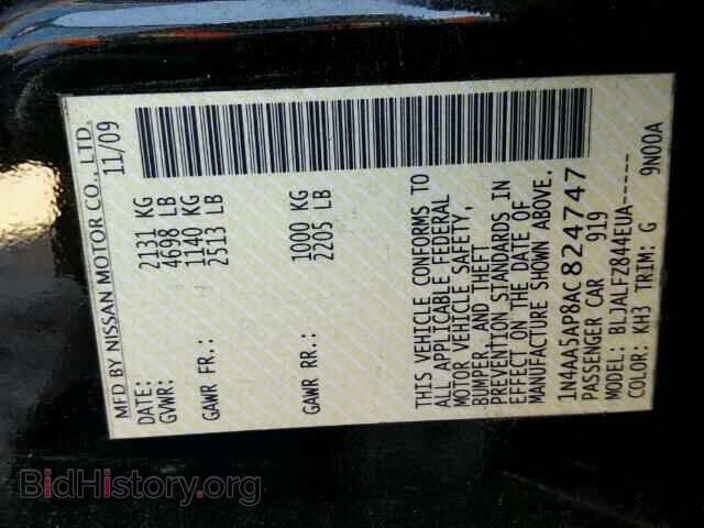 2010 NISSAN MAXIMA - VIN: 1N4AA5AP8AC824747 - Фото 10