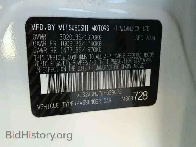 2015 MITSUBISHI MIRAGE - VIN: ML32A3HJ7FH039072 - Фото 10
