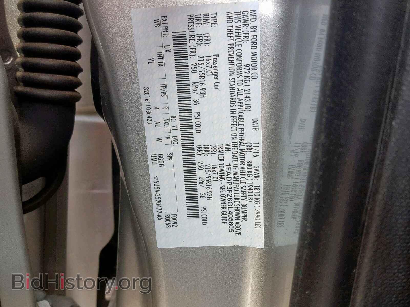 2016 FORD FOCUS SE - VIN: 1FADP3F28GL405805 - Фото 10