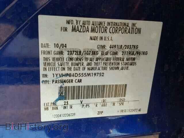 2005 MAZDA 6 - VIN: 1YVHP84D555M19752 - Фото 9