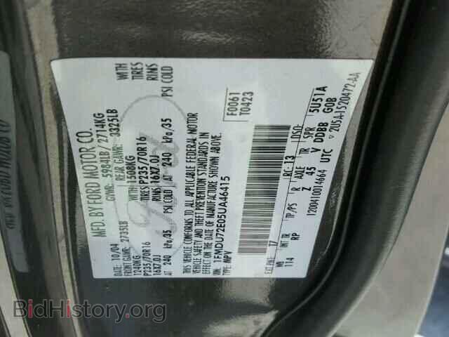 2005 FORD EXPLORER - VIN: 1FMDU72E05UA46415 - Photo 10