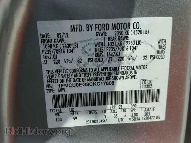 2012 FORD ESCAPE - VIN: 1FMCU0EG8CKC17808 - Photo 10
