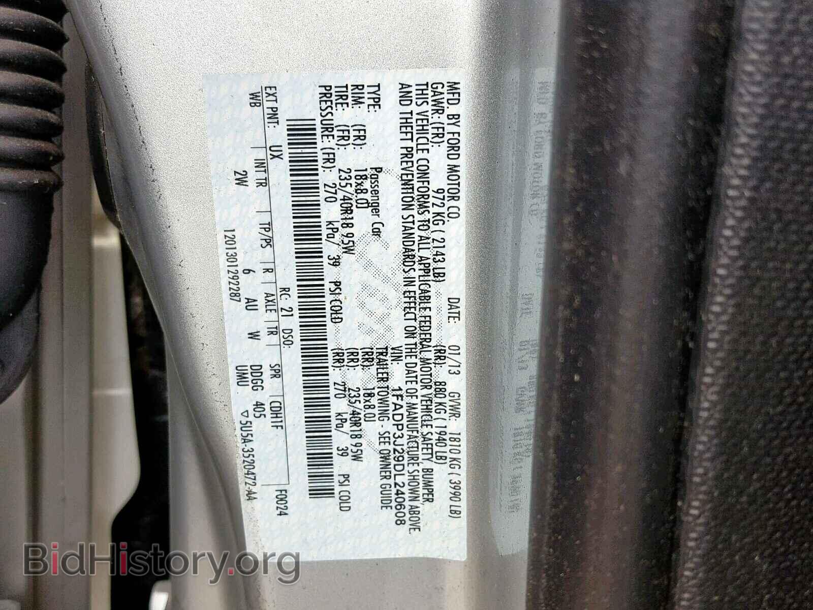 2013 FORD FOCUS - VIN: 1FADP3J29DL240608 - Фото 10