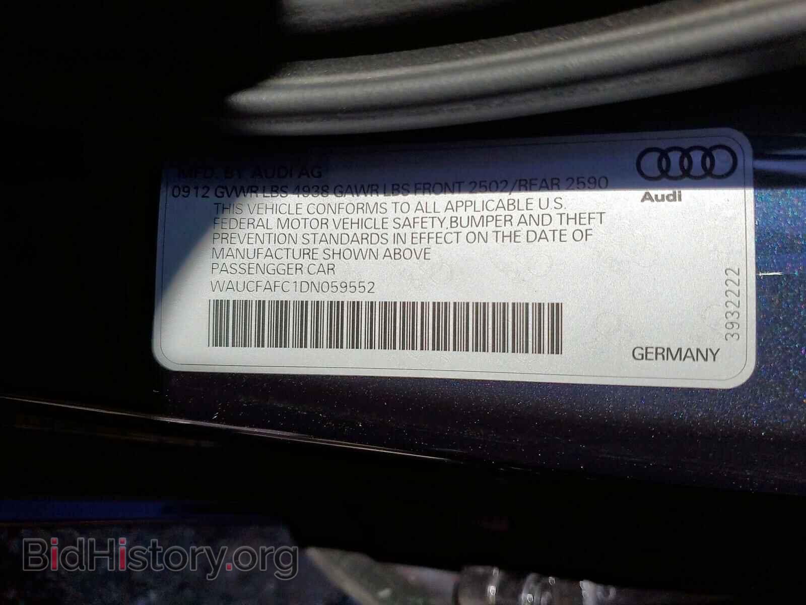 2013 AUDI A6 - VIN: WAUCFAFC1DN059552 - Фото 10